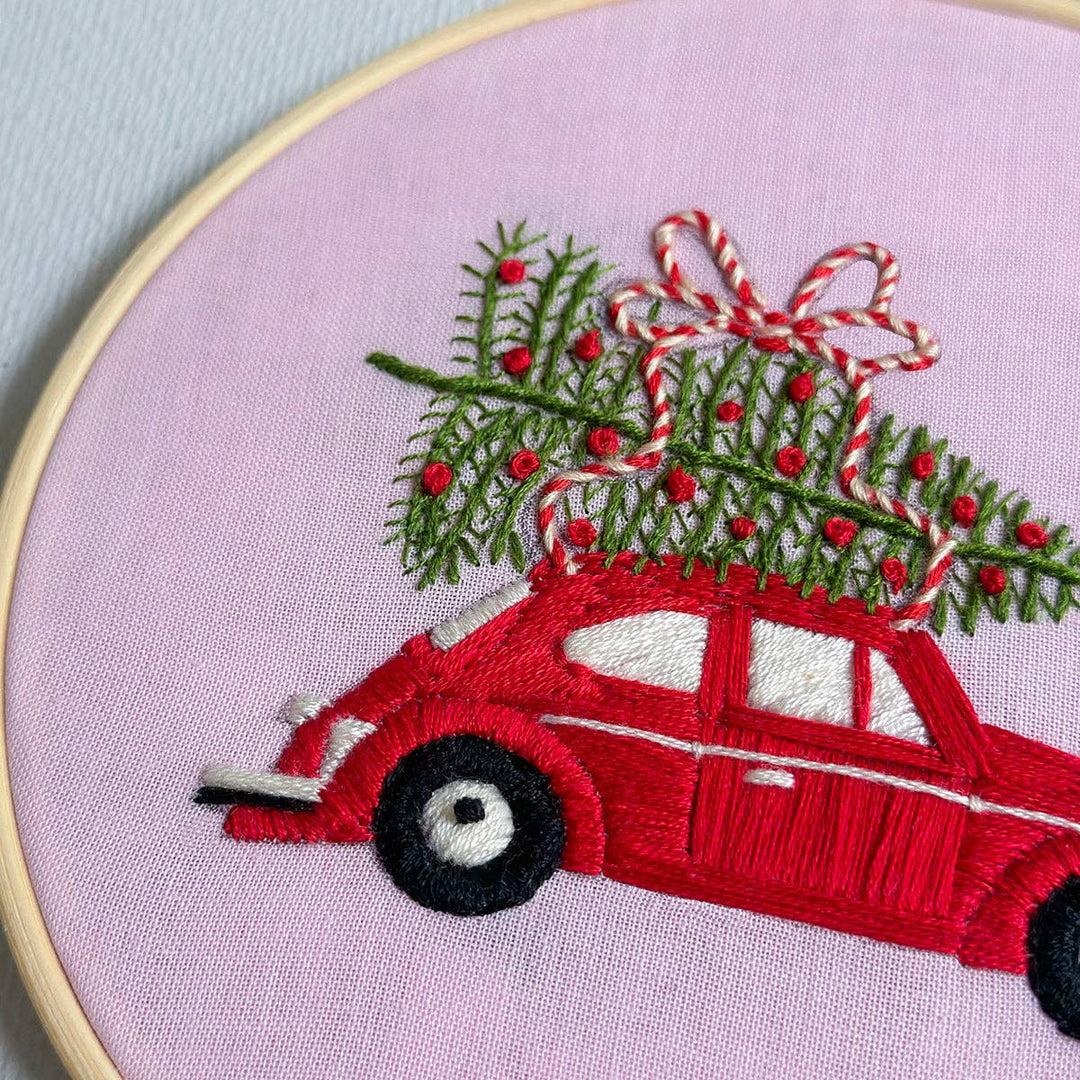 Cheerful Christmas Car Embroidery