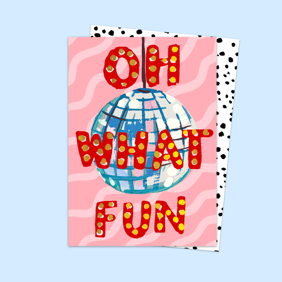 Oh What Fun Disco Ball Card