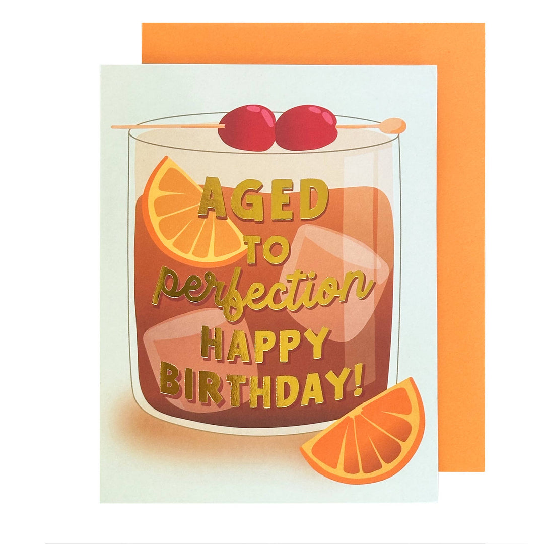 Aged to Perfection Whiskey Birthday Card