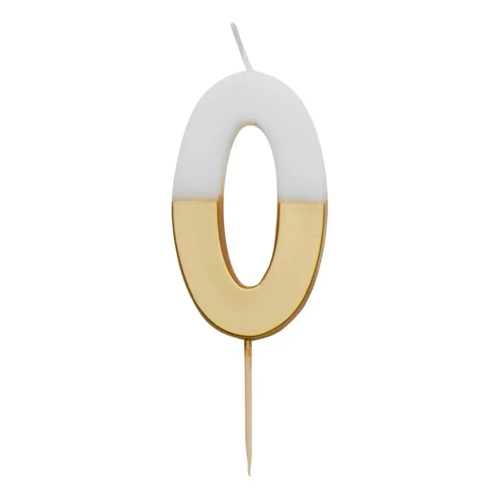 White & Gold Birthday Number Candles Set