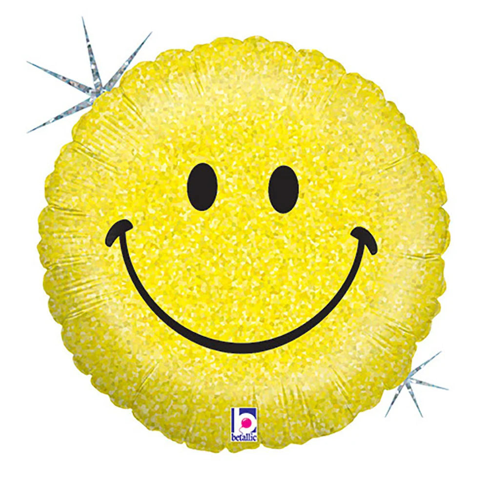 18" Smiley Face Holographic Balloon