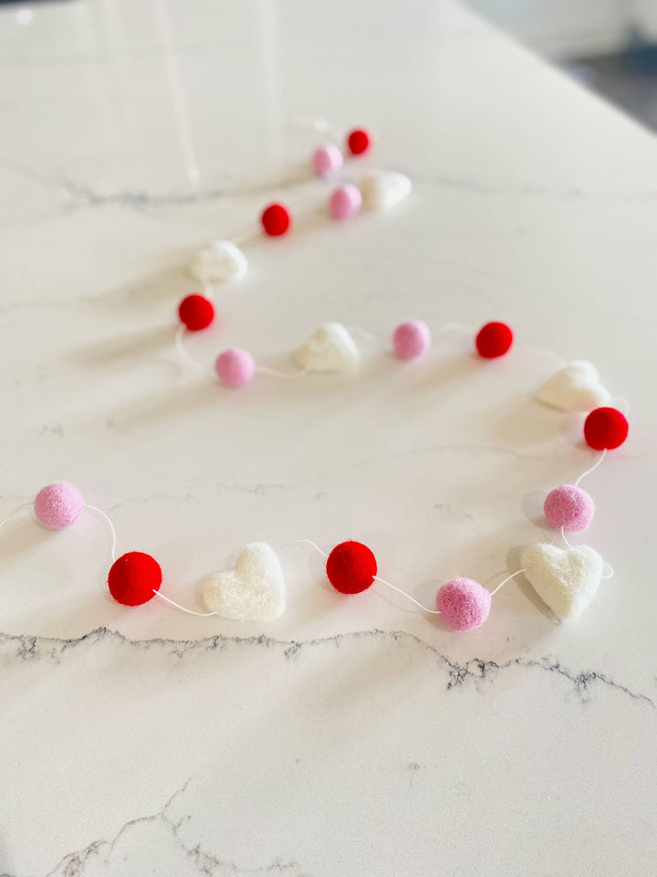 Romance Wool Felt Ball Garland