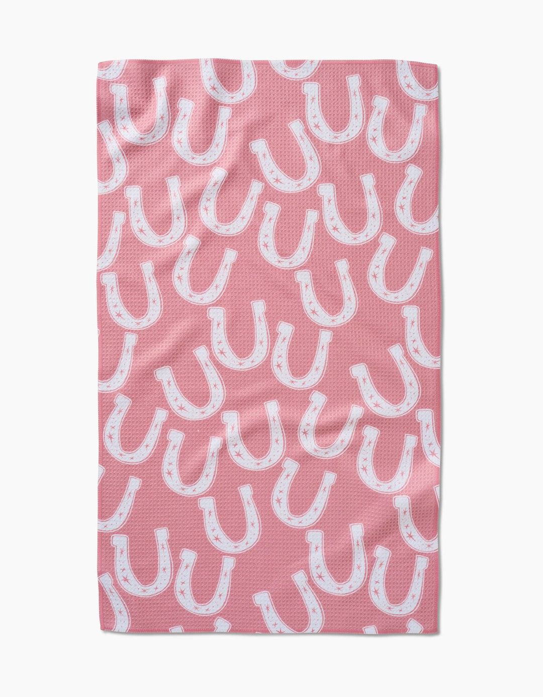 Pink Lucky Horseshoe Tea Towel