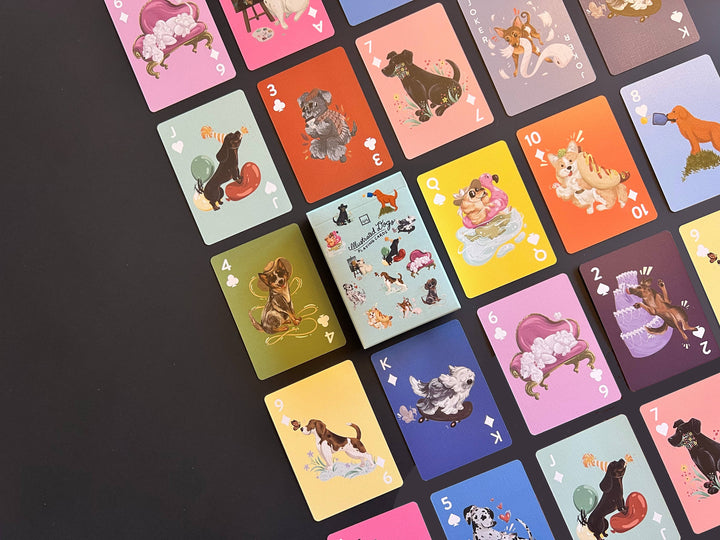 Illustrated Dogs Playing Cards