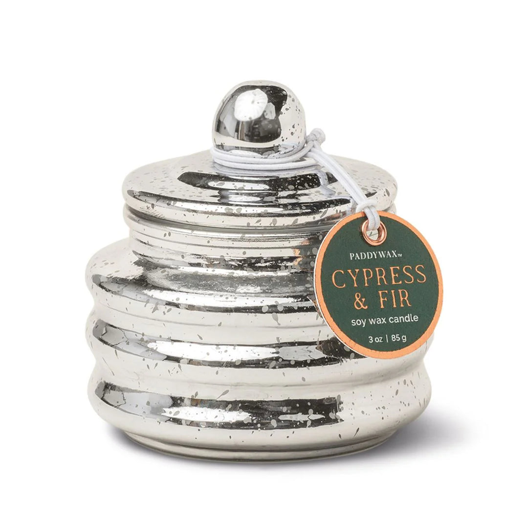 Cypress & Fir Silver Mercury Glass with Lid