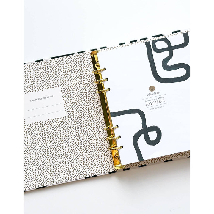 Black & White Squiggle Perpetual Planner