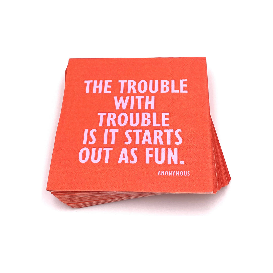 Trouble With Trouble Cocktail Napkins