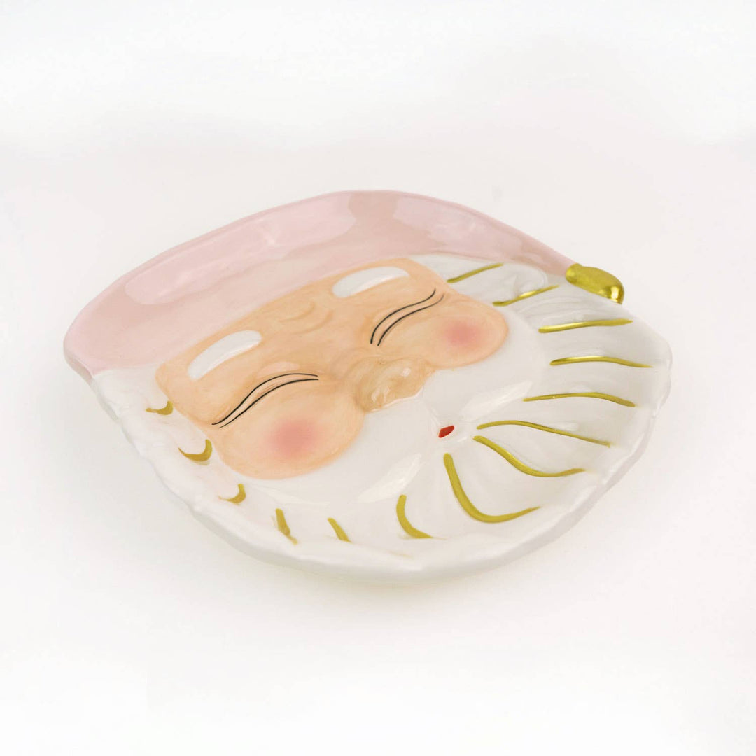 Pink Santa Dessert Plate