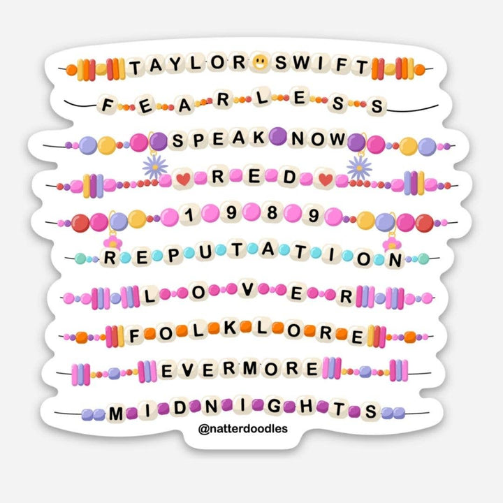 Taylor Swift Album Titles Stickers