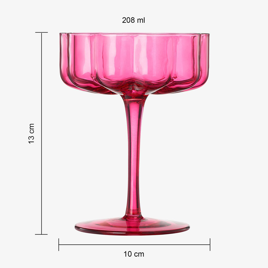 Flower Wave Pink Champagne Coupe