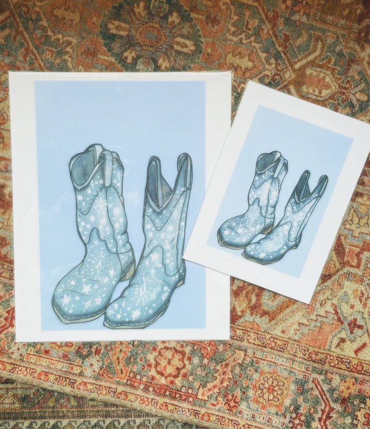 Cosmic Cowboy Boots Art Print