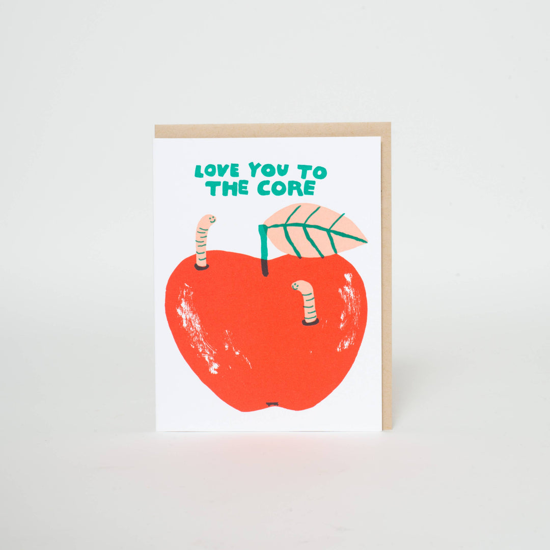 Love Apple Core Worms Card