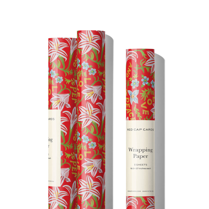 Peace and Love Amaryllis Wrapping Paper