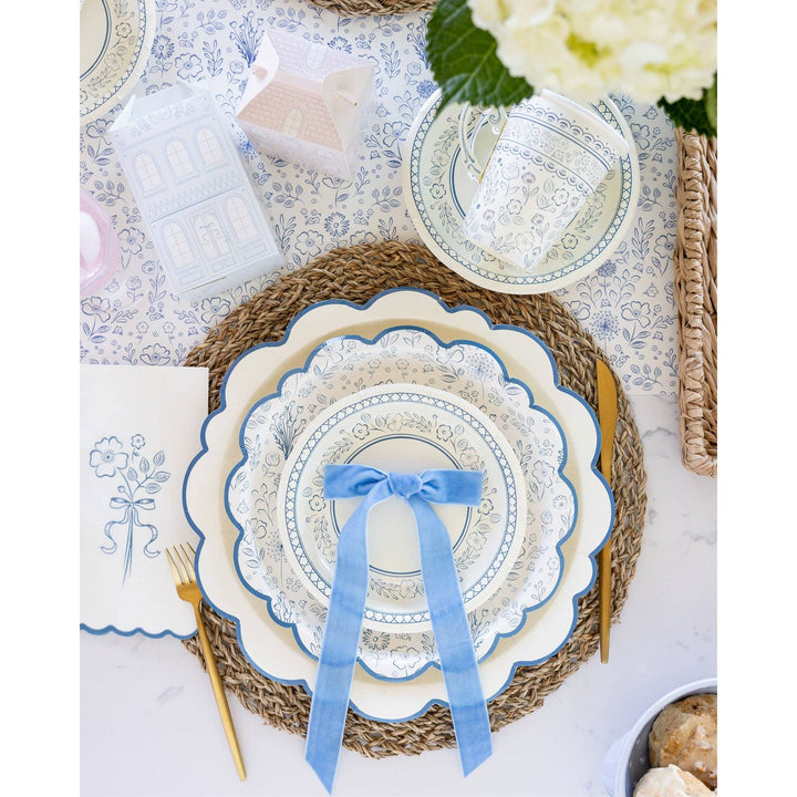 Pembroke Cream with Blue Edge 12" Paper Plate