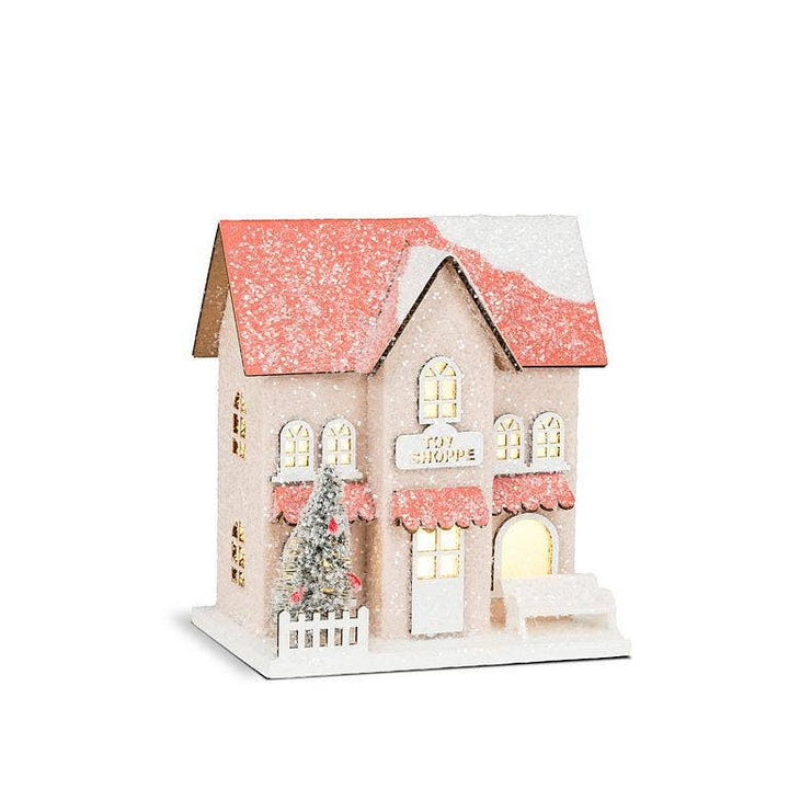 Small Snowy Pink Glitter Toy Shop