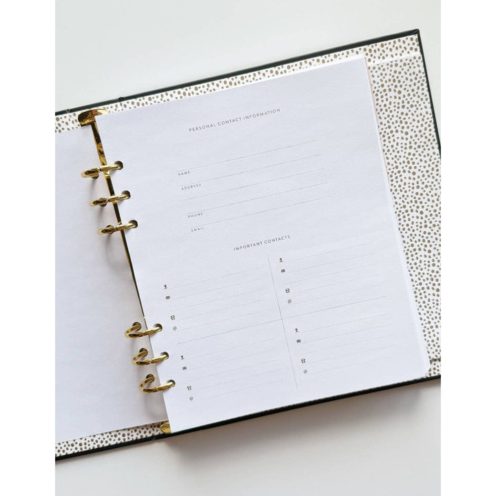 Black & White Squiggle Perpetual Planner