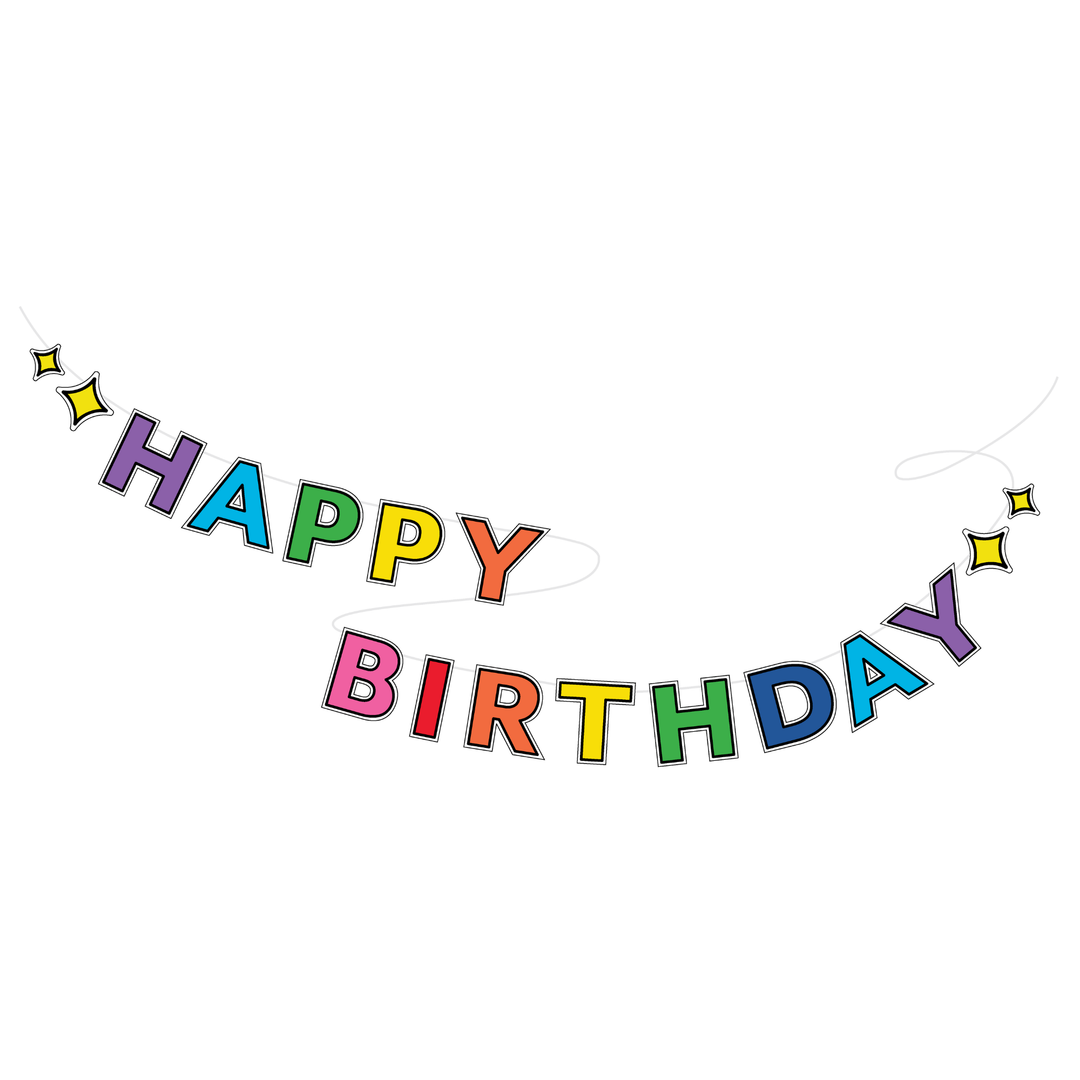 Sprinkles & Smiles Rainbow Happy Birthday Banner