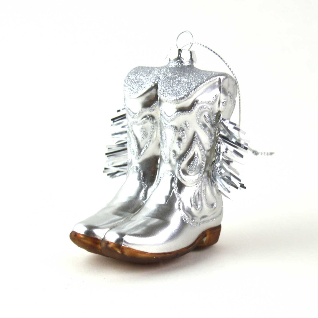 Cowboy Boot Boxed Glass Ornament