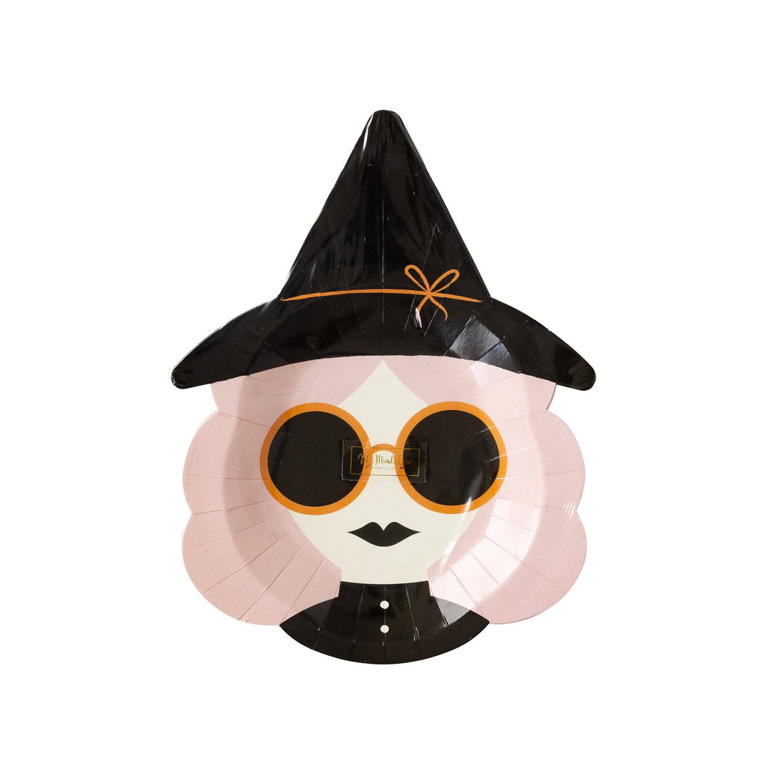 Hey Pumpkin Pink Witch Paper Plate