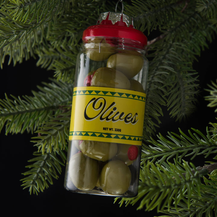 Jar of Olives Cocktail Garnish Christmas Ornament