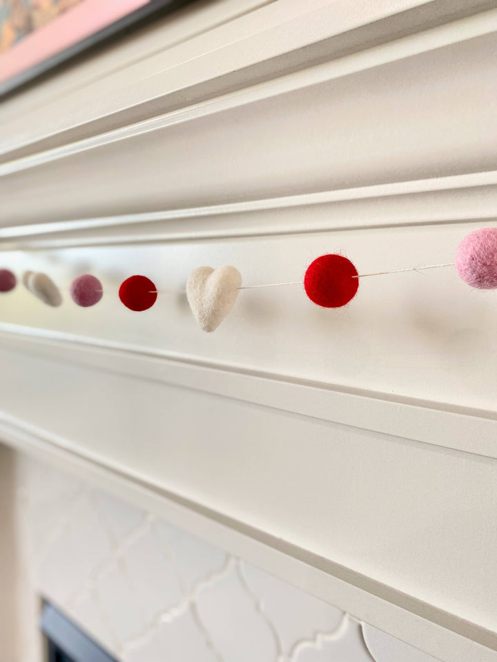 Romance Wool Felt Ball Garland