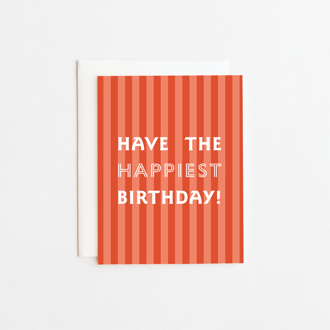 Happiest Birthday Stripe Card