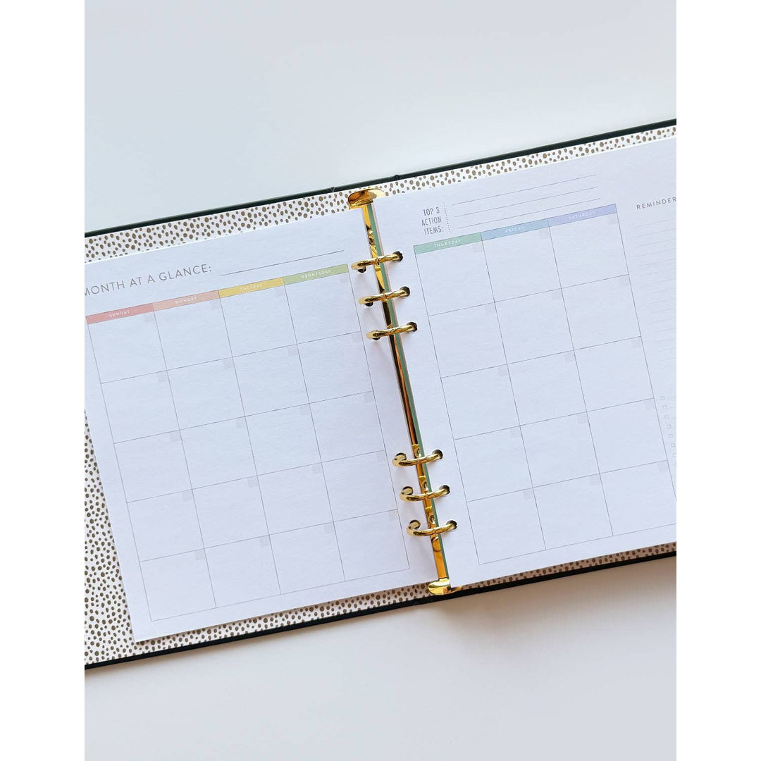 Black & White Squiggle Perpetual Planner