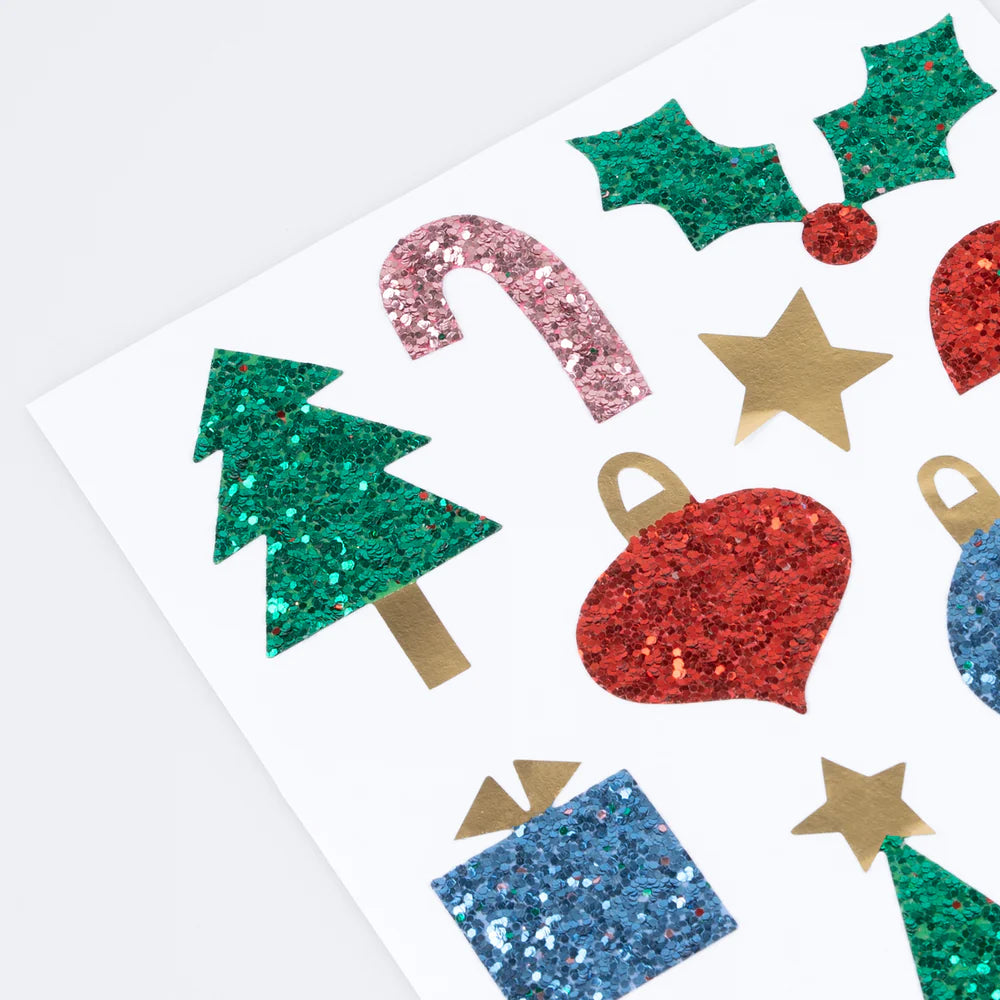 Christmas Icon Chunky Glitter Stickers