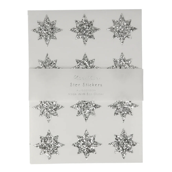 Silver Sparkle Star Sticker Sheets