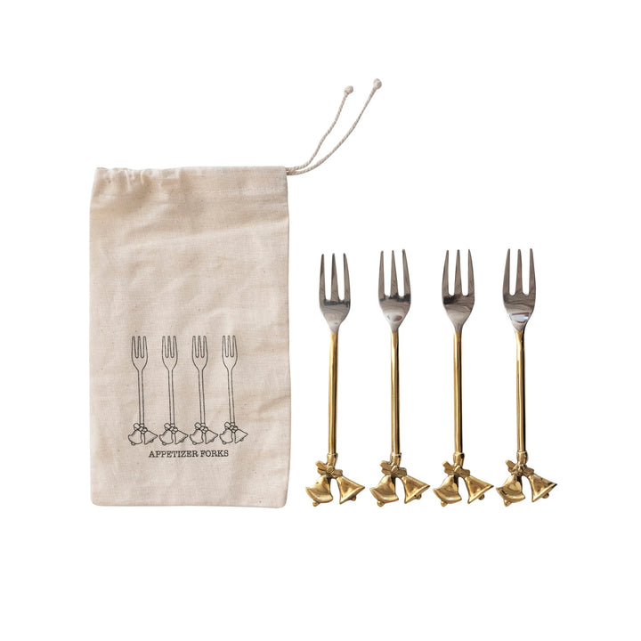 Bell Stainless Steel and Brass Forks