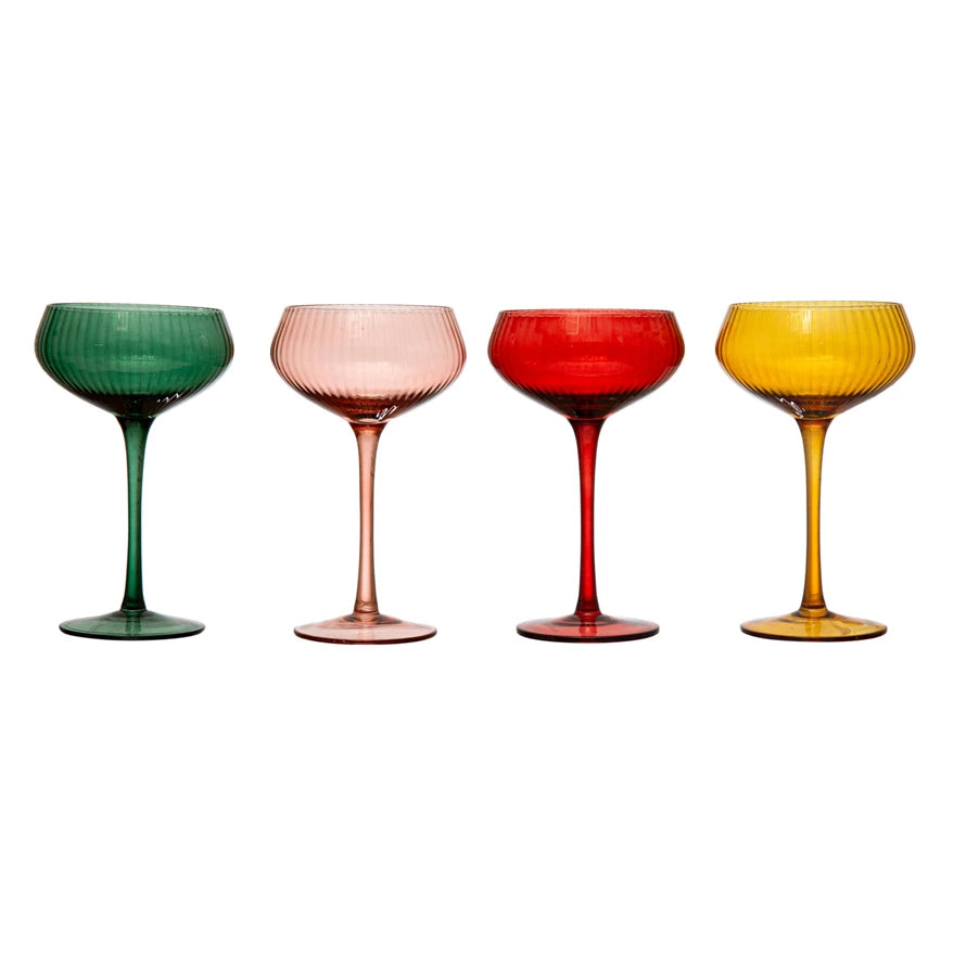 Colored Champagne Coupe Glass