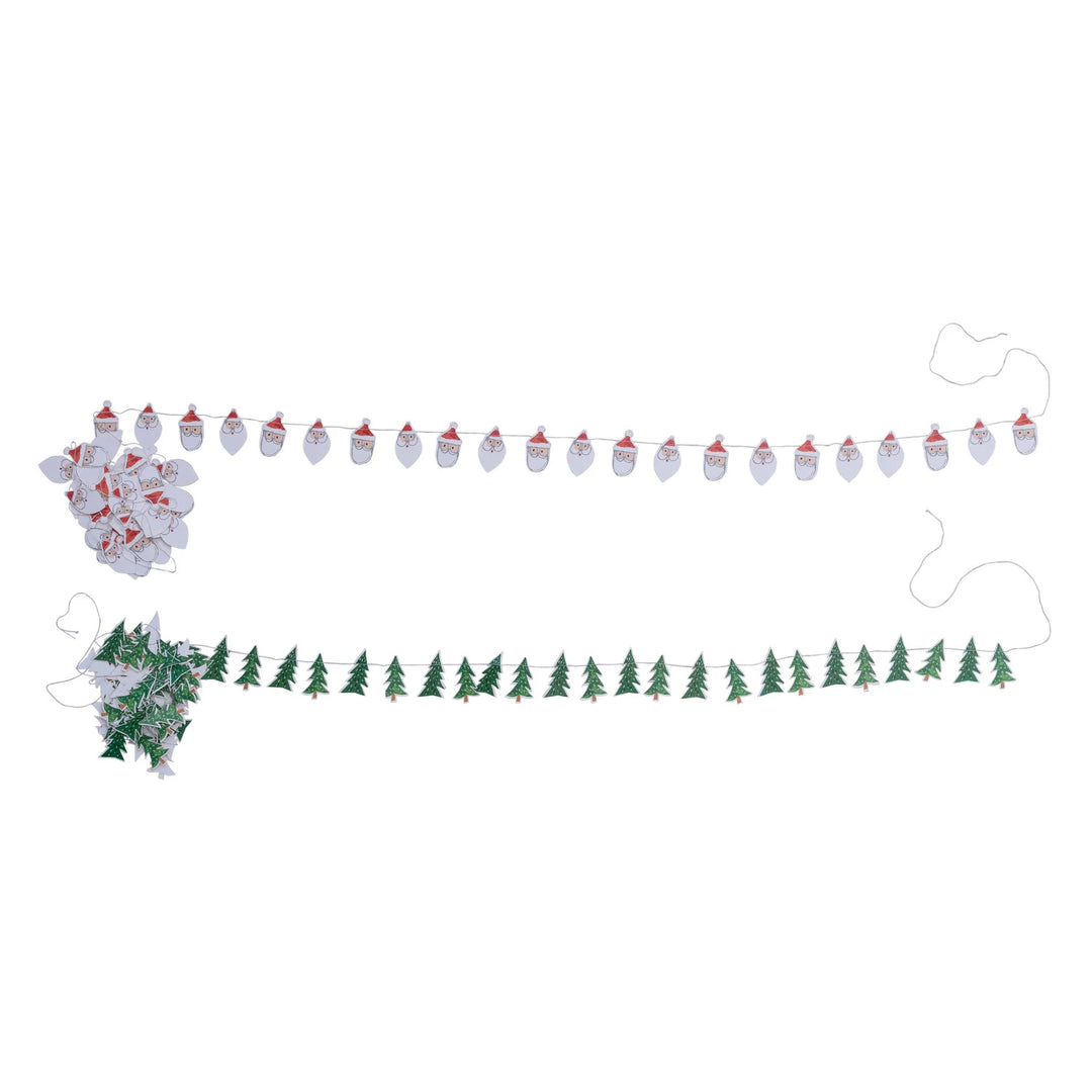 Printed Recycled Paper Tree/Santa Garland