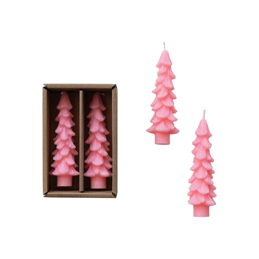 Pink Tree Shaped Taper Candles