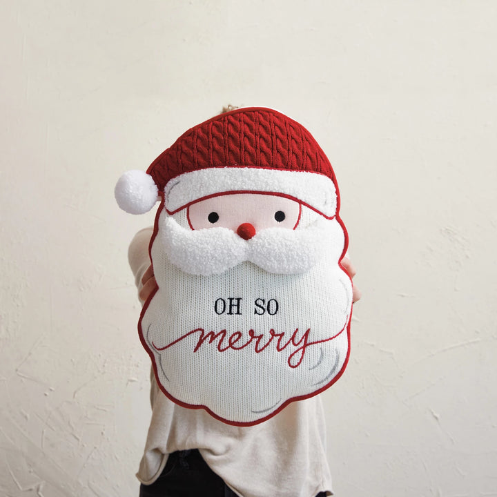 Fabric Tufted Santa Shaped Pillow