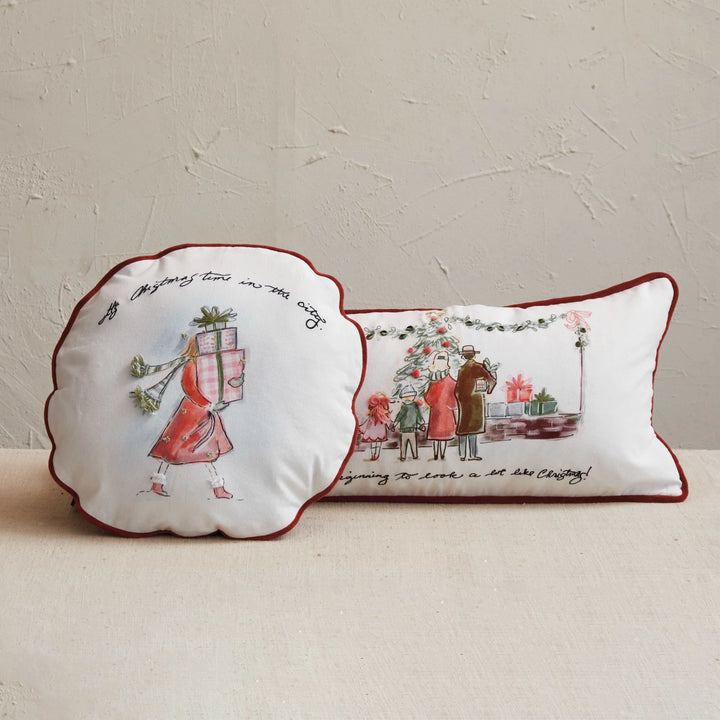 Family Cotton Printed Lumbar Pillow