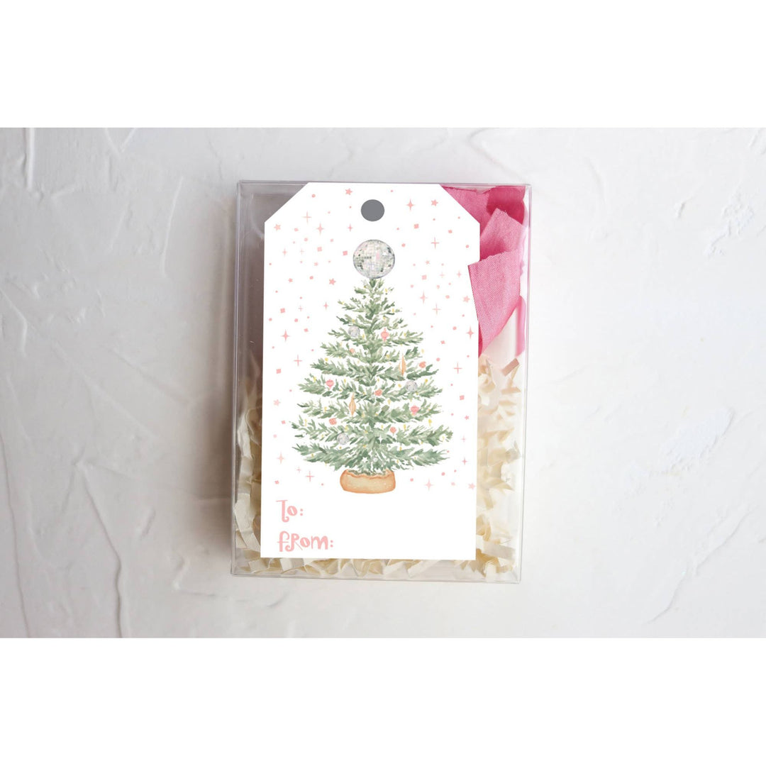 Disco Christmas Tree Gift Tag Set