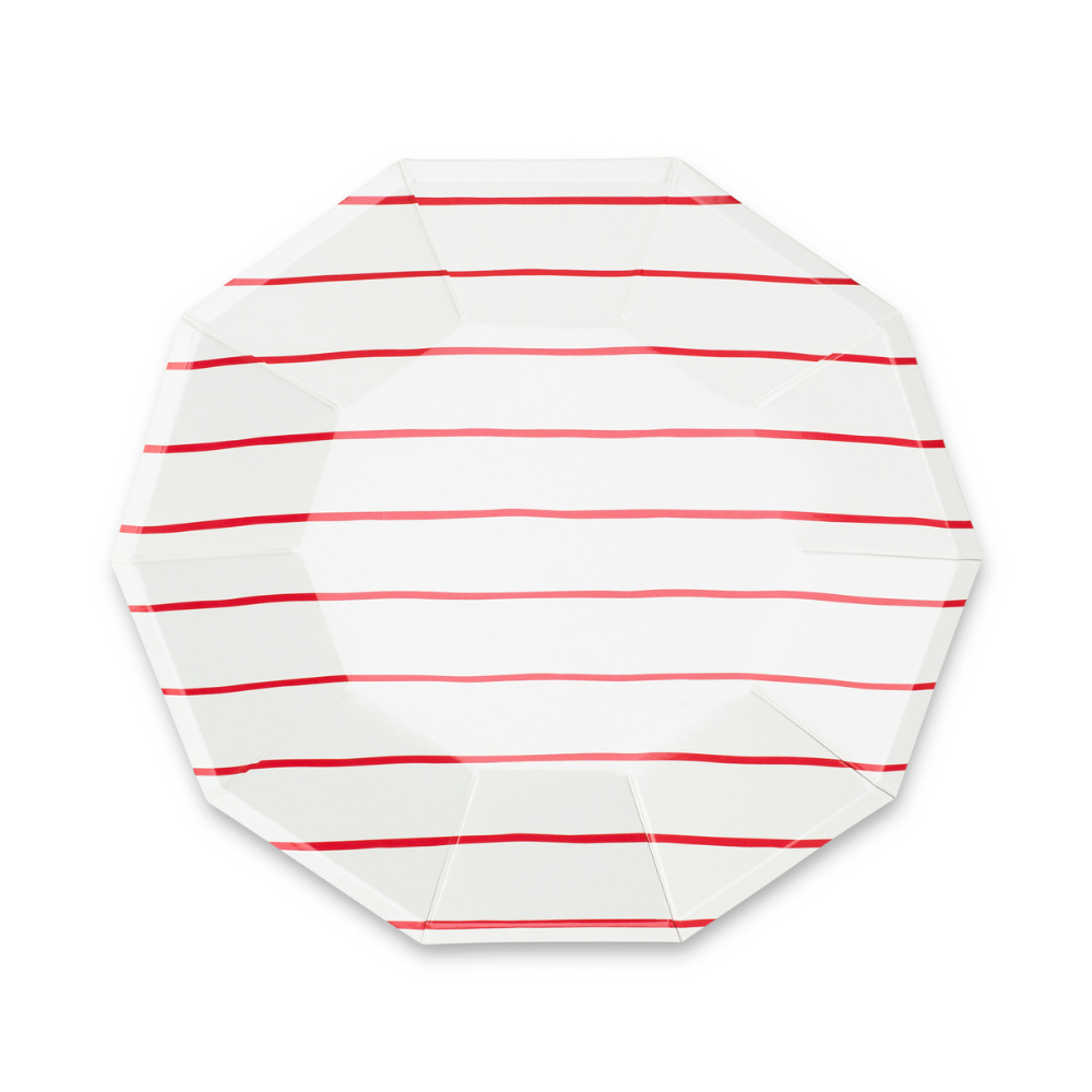 Frenchie Striped Candy Apple Plates Small