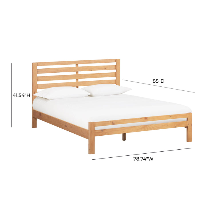 Andy Wooden King Bed in Oak