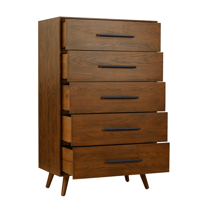 Emery Pecan 5 Drawer Chest