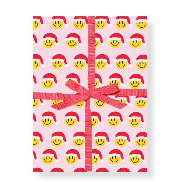 Pink Smiley Gift Wrap