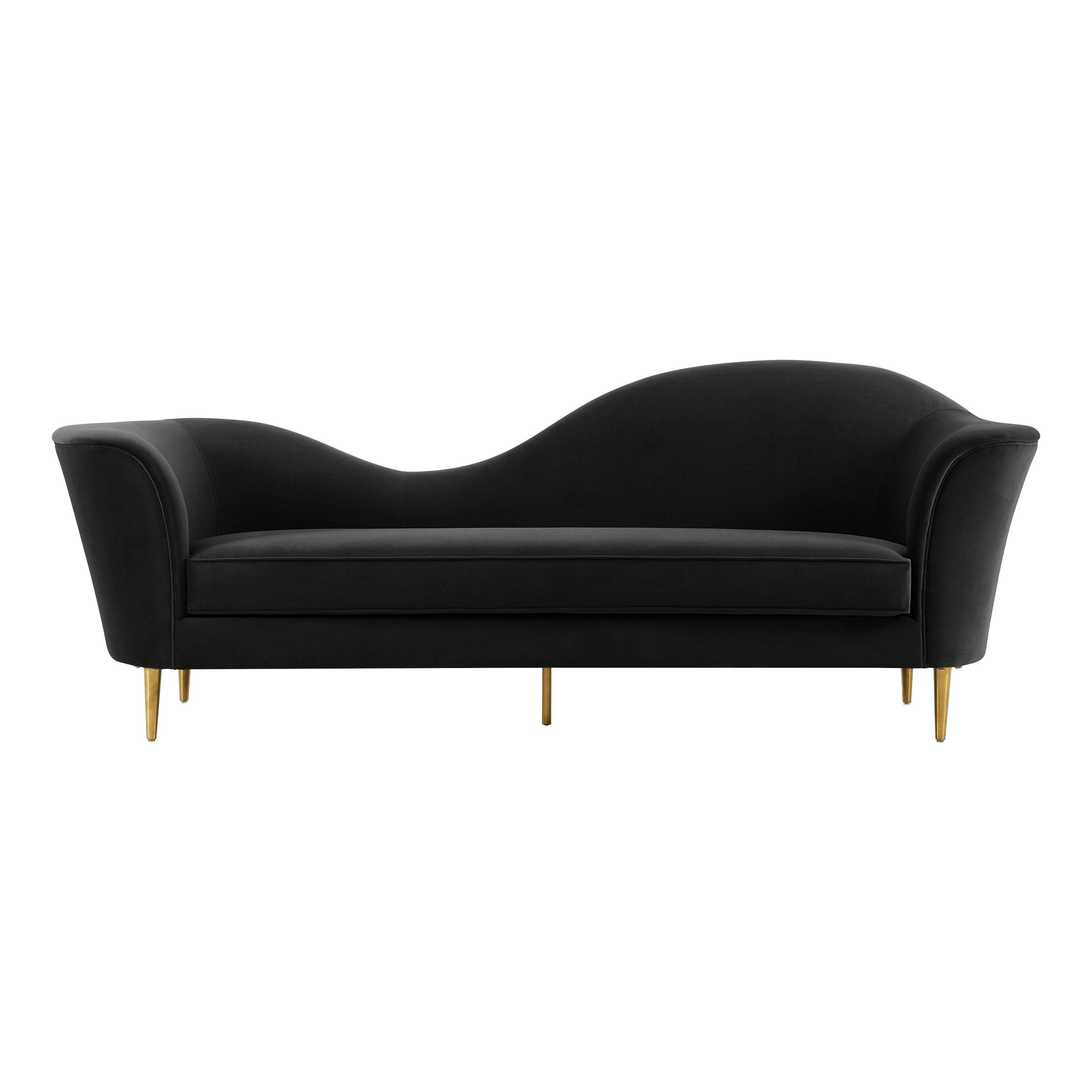 Black velvet sofa online chair