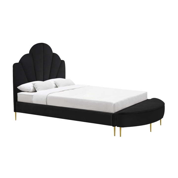 Bianca Black Velvet Queen Bench