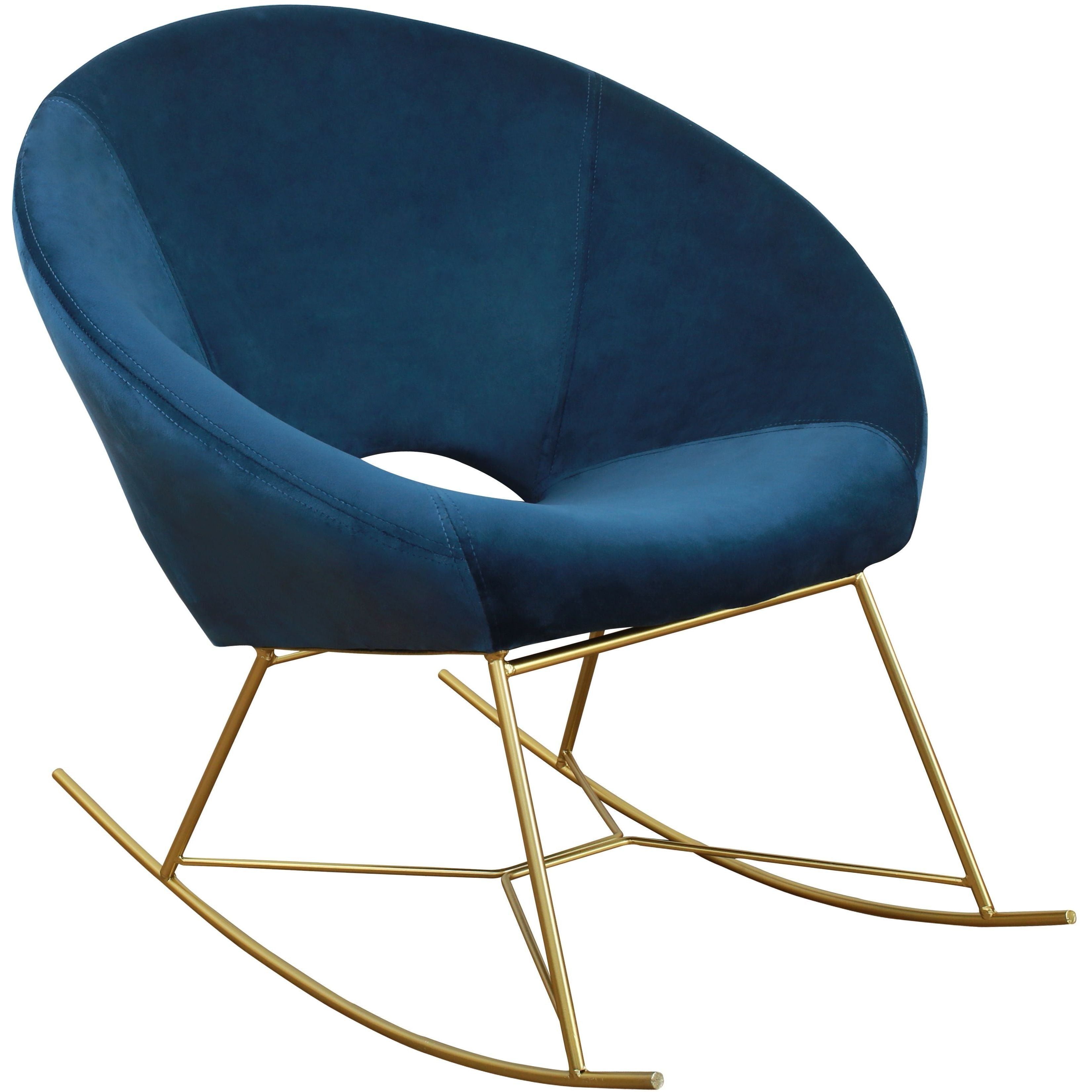 Nolan Navy Velvet Rocking Chair Presley Paige