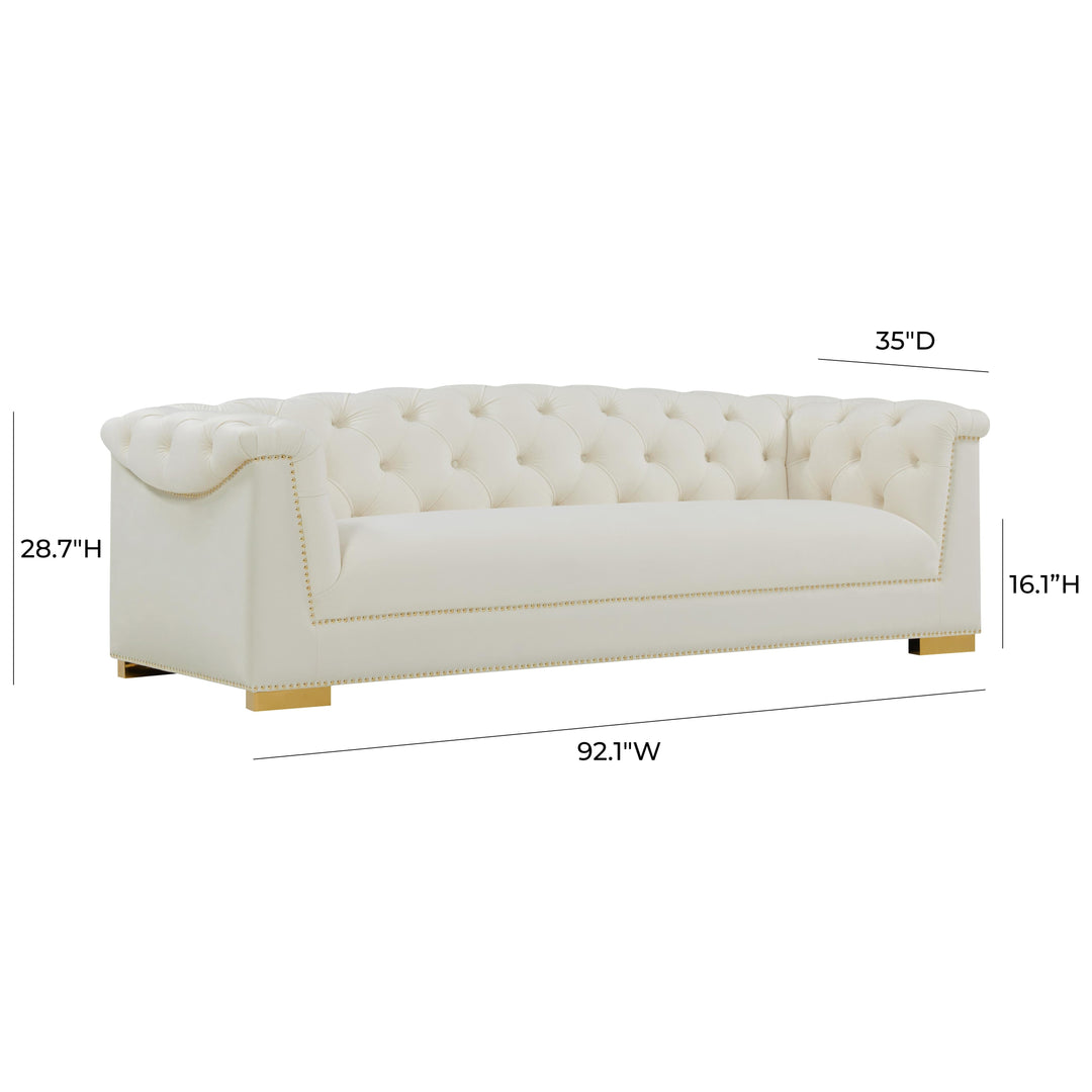 Farah Cream Velvet Sofa