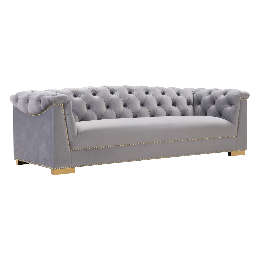 Farah Grey Velvet Sofa