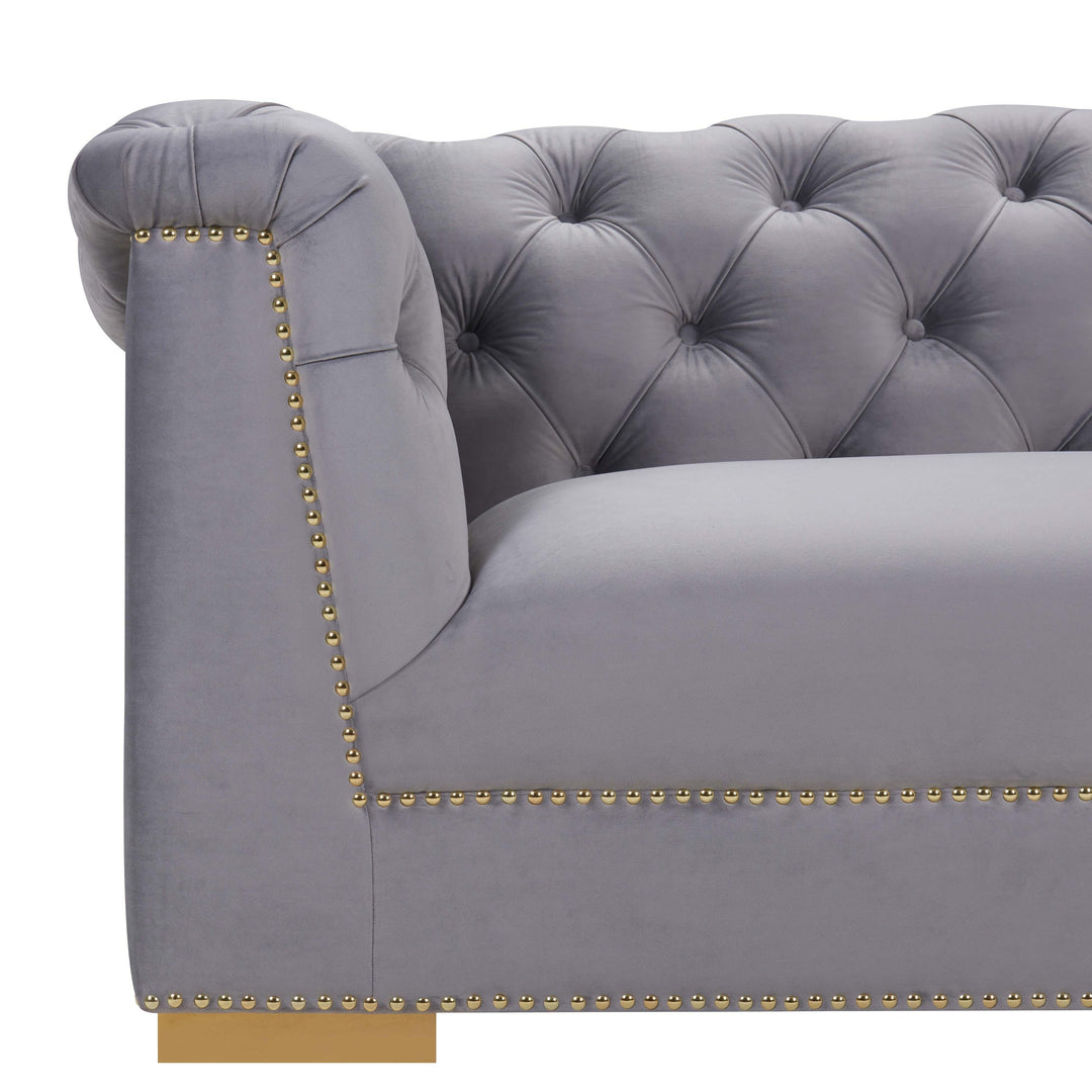 Farah Grey Velvet Sofa