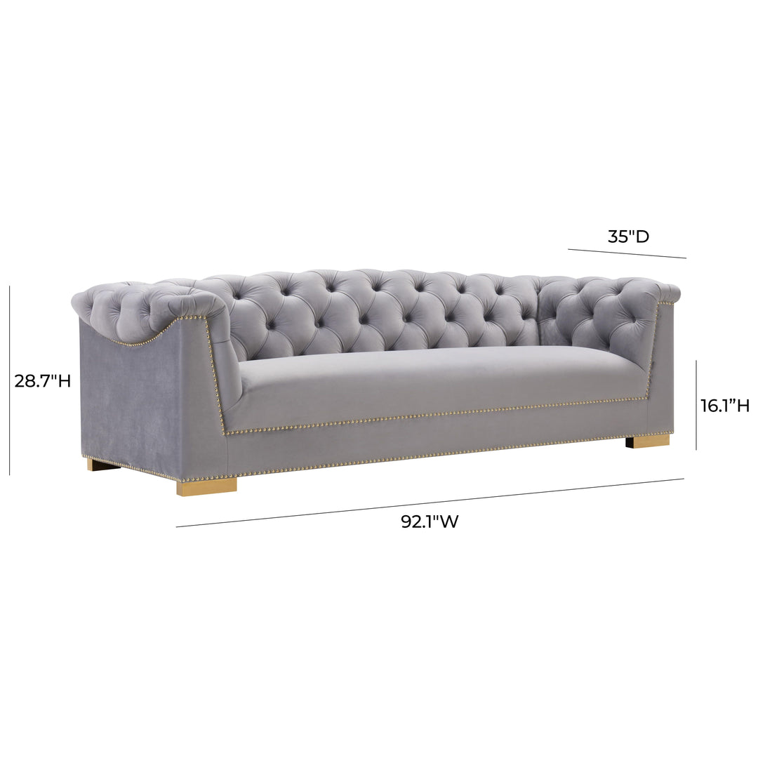 Farah Grey Velvet Sofa