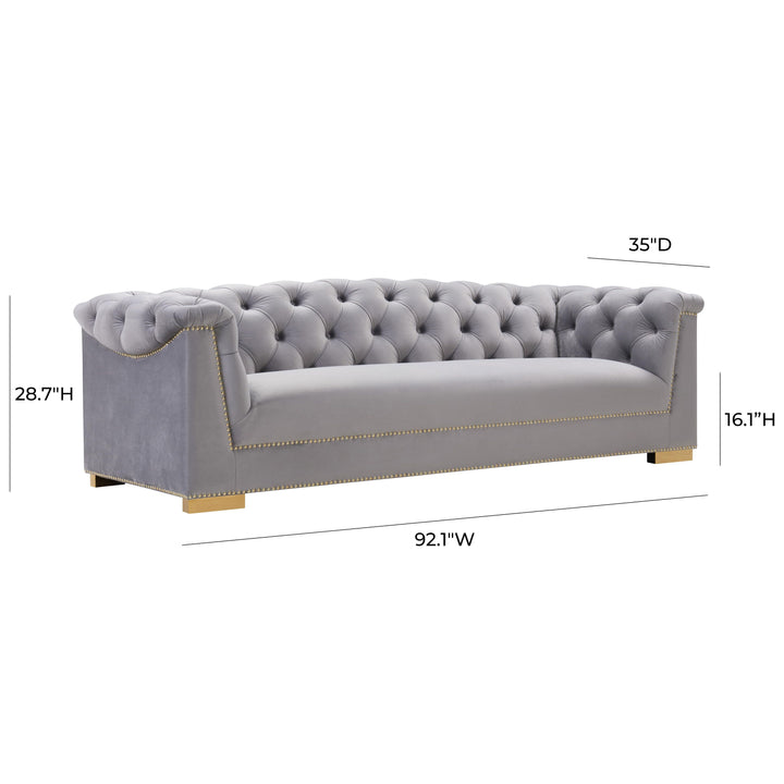 Farah Grey Velvet Sofa