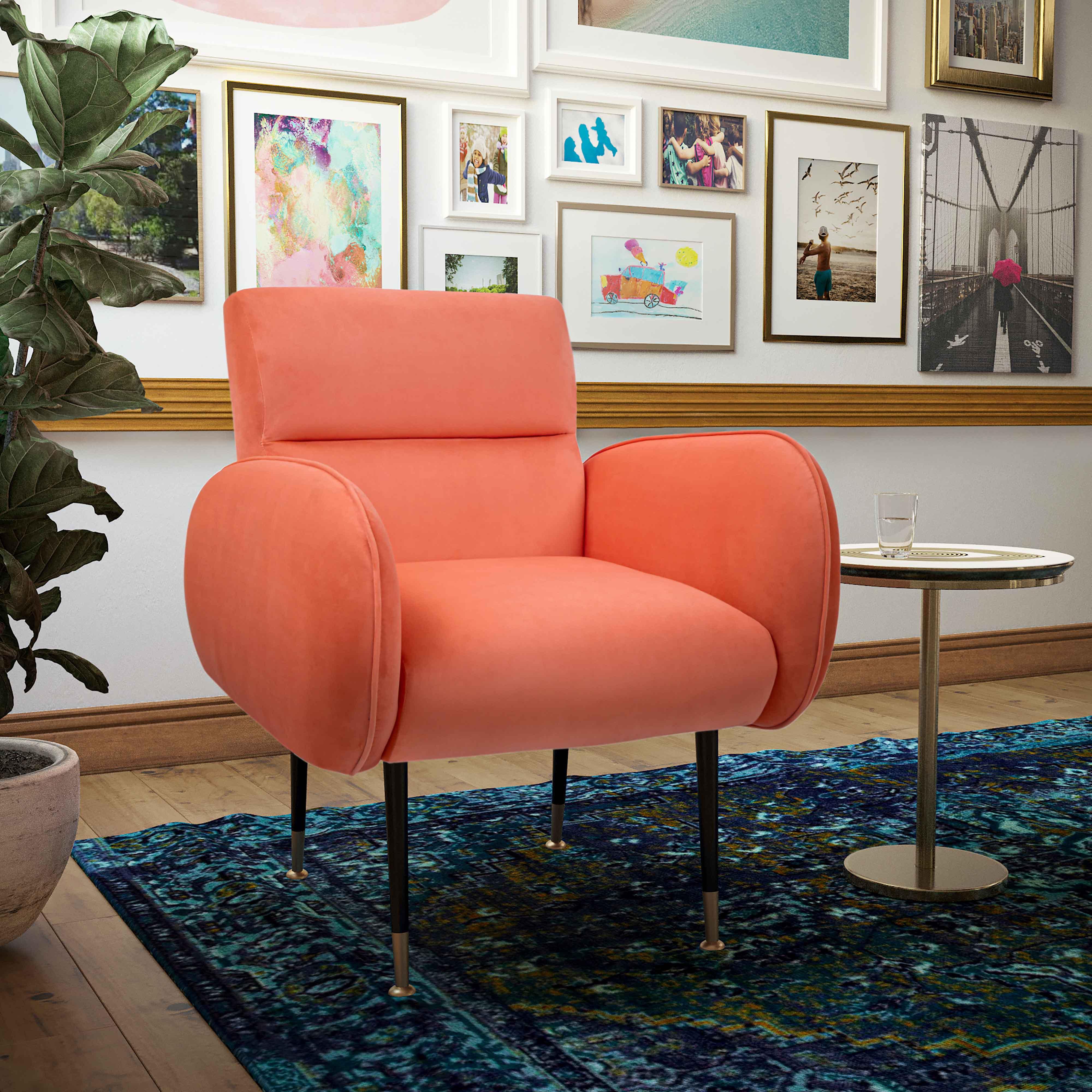 Coral shop velvet chair