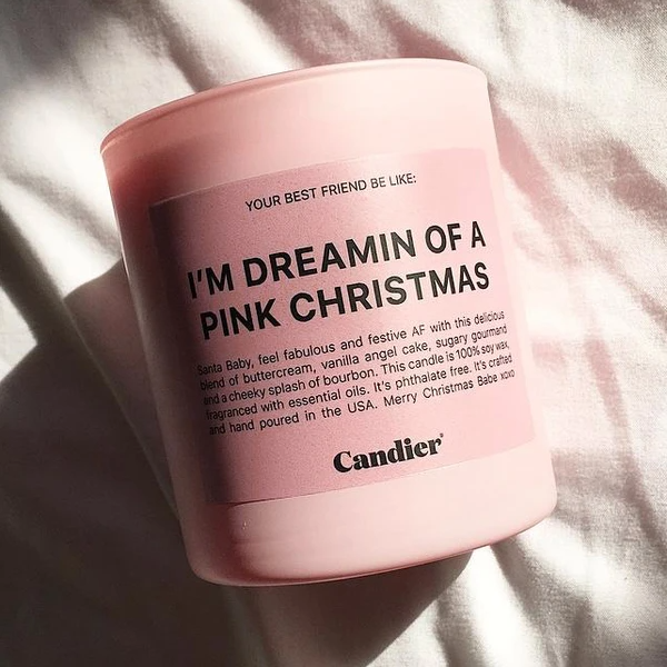 Pink Christmas Candle